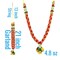 2PC Idol Mala 21 Inch God Goddess Haar Mala Indian Garland Jaimala Makhmali Bhagwan Haar Idol Pooja Item Garland for Photo Frame God Shringar Reusable Satin Mala Temple Decor (Red Golden)